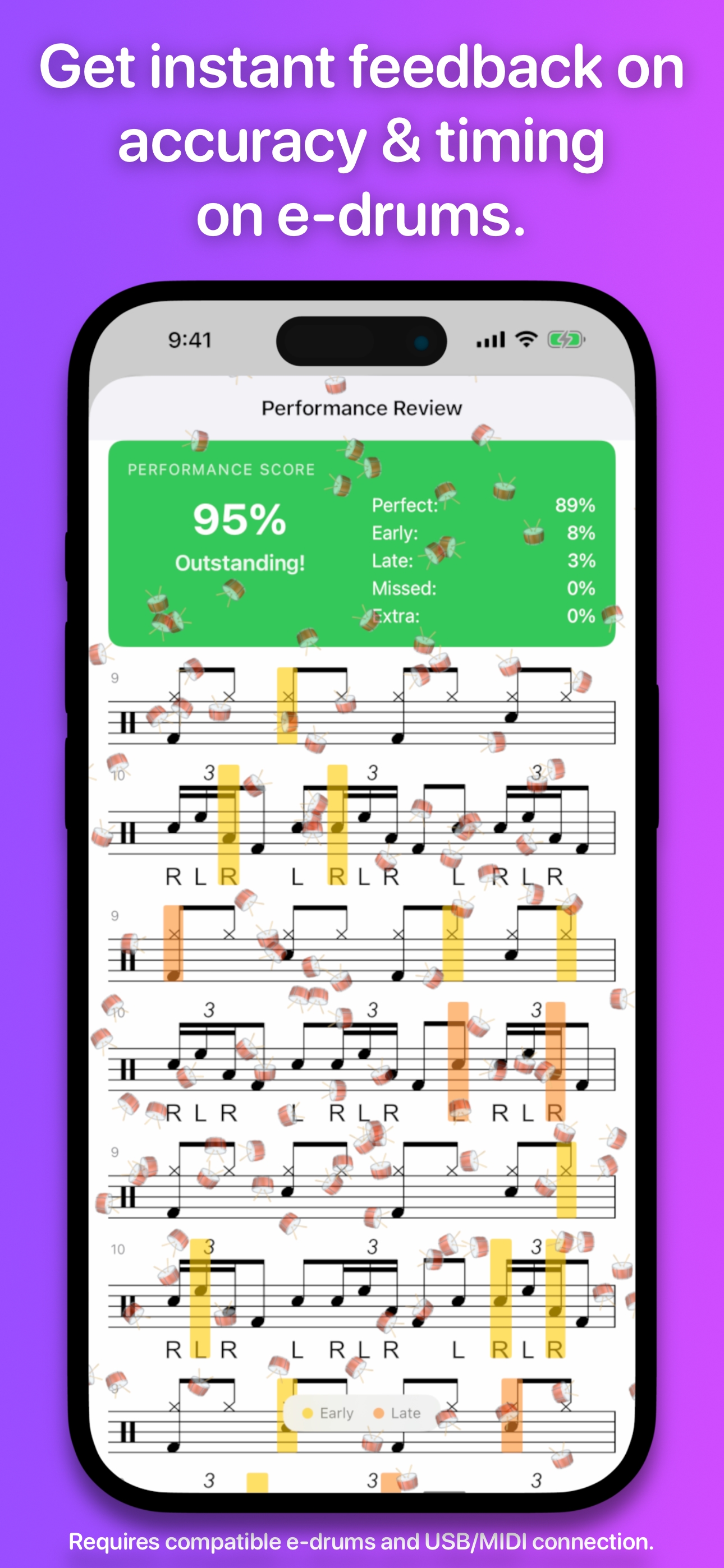 Drumr on iPhone - Score library